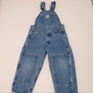 Carhartt Little Boys Denim Bib Overalls With Double Knees